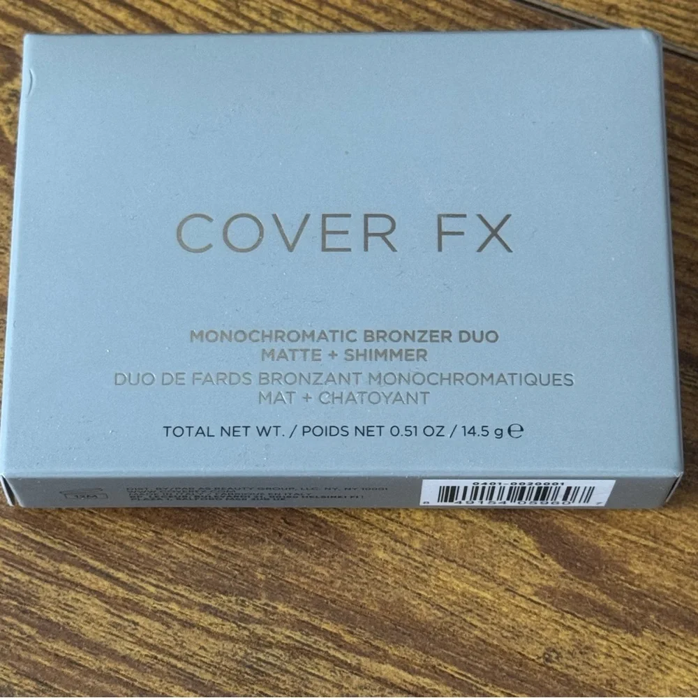 COVER FX Monochromatic Bronzer Duo Matte + Shimmer 0.51 OZ NIB Sun-kissed Bronze